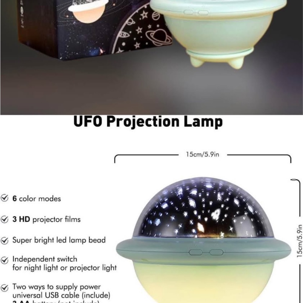 New UFO Projection Lamp with Starry Night Display